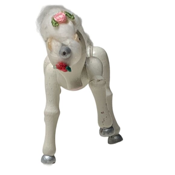 Vintage 1983 Kurt S Adler Inc. White Wooden Unicorn Christmas Ornament 108B - Picture 5 of 6